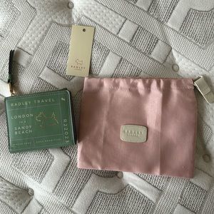 Radley London Wallet NWT Sandy Beach Dog Passport Bifold Green Purple Zipper